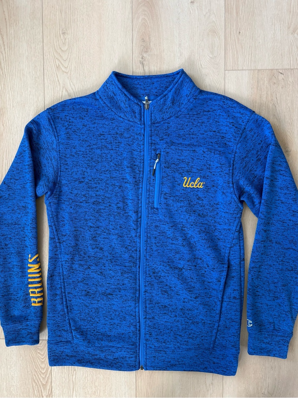 Champions UCLA College Blue Full Zip Long Sleeve Sweater with Pockets Men’s M